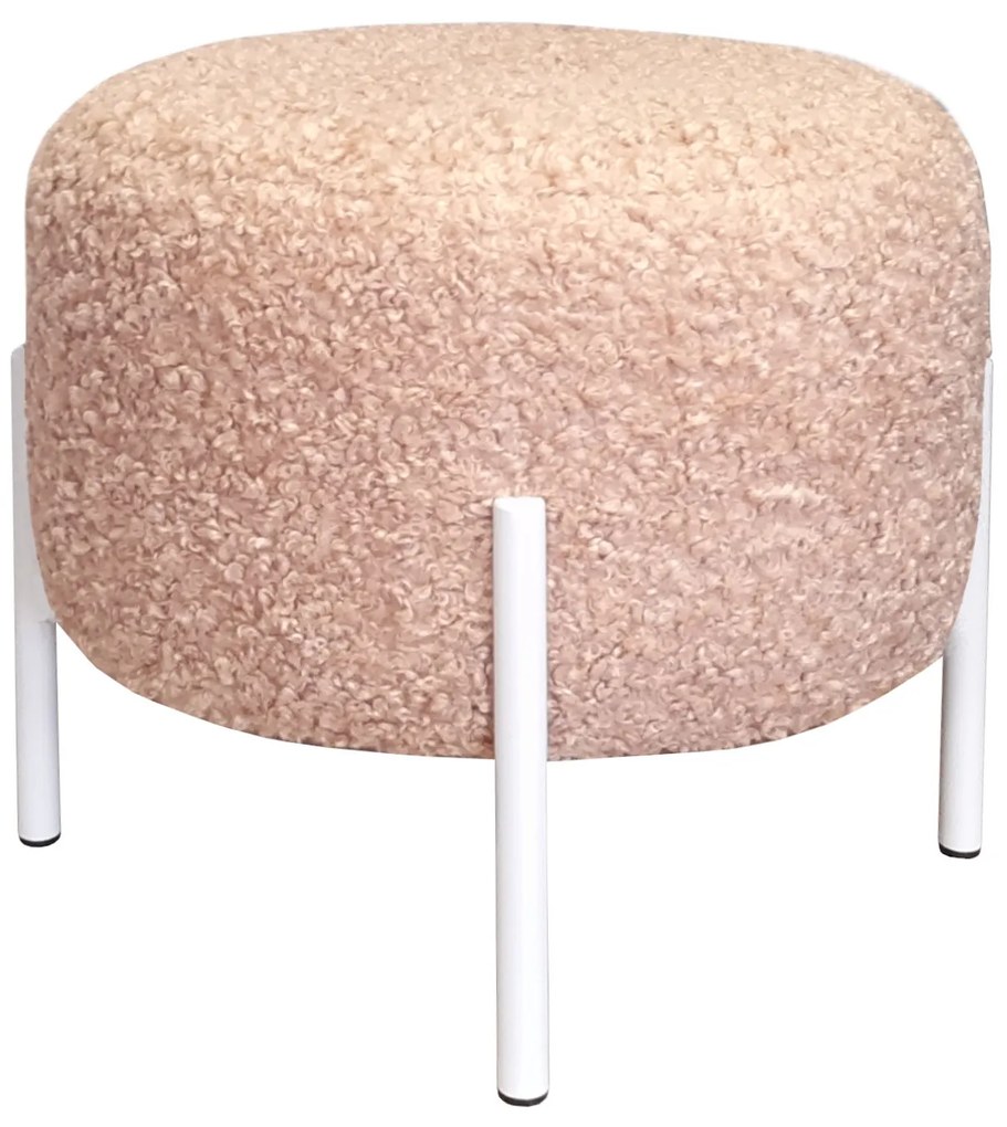 Pufa OLA LOFT ławka podnóżek metal biały Rolf2