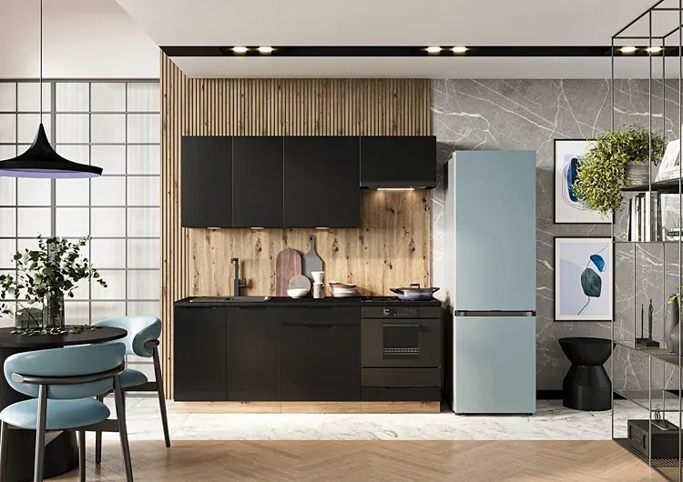 Czarny front zmywarki z panelem odkrytym 60 cm R9-S23