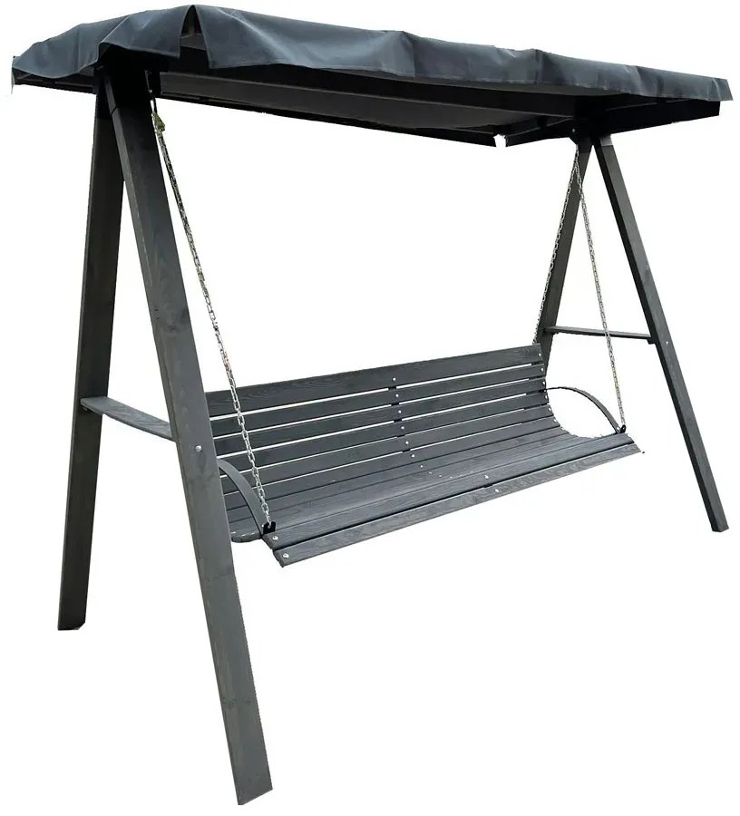 Huśtawka ogrodowa z daszkiem szara T8-P07