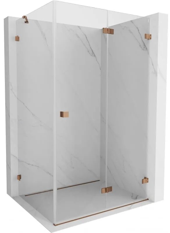 Mexen Lunar-F kabina prysznicowa składana prawa 100 x 90 cm, transparent, różowe złoto- 836-100-090-60-00-P