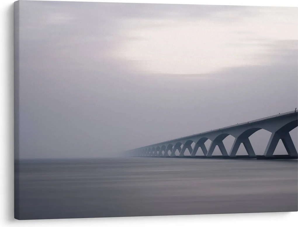 Obraz mostu we mgle (70x50 cm)