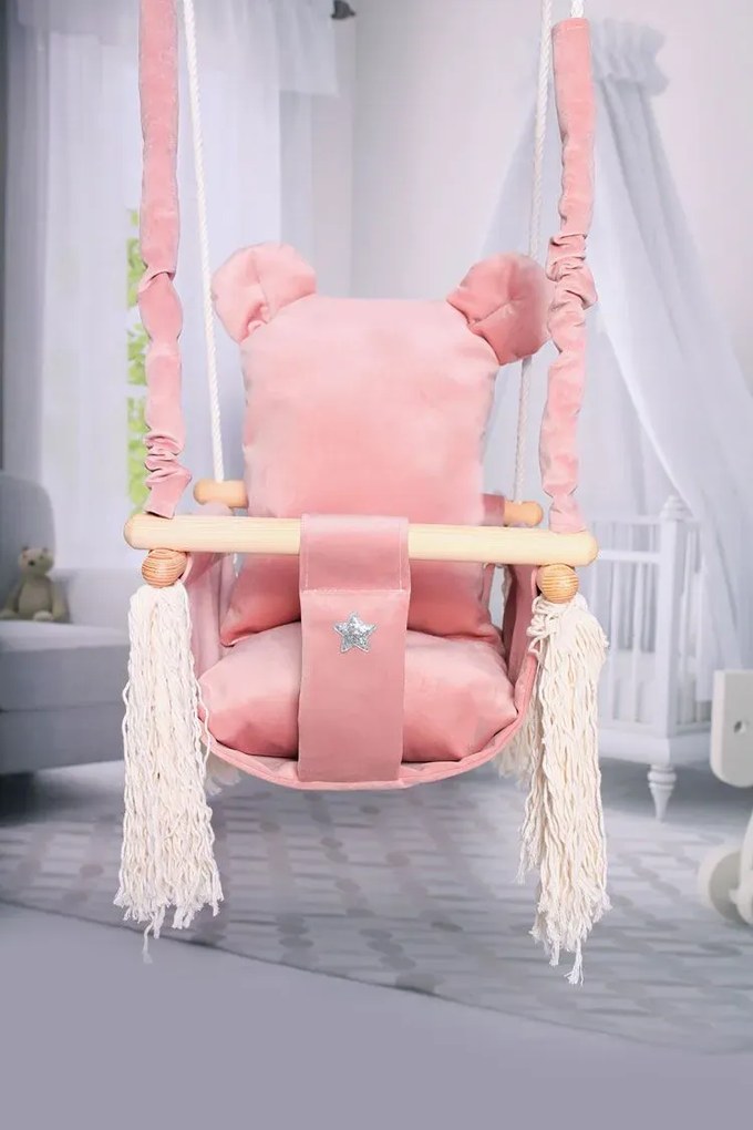 Różowa huśtawka miś dla dziewczynki L9-L84