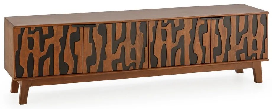 Brązowa szafka pod TV z litego drewna mango 180x50x40 cm Kantu – MOME