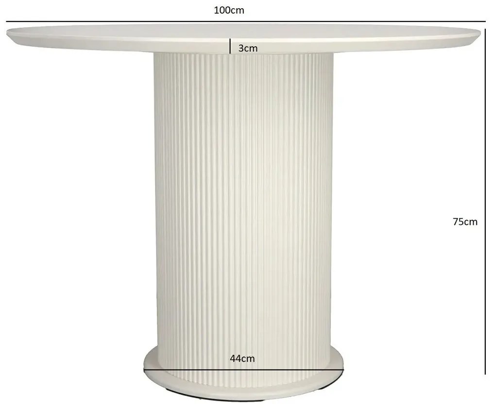 Czarny okrągły stół z lamelami L6-D99