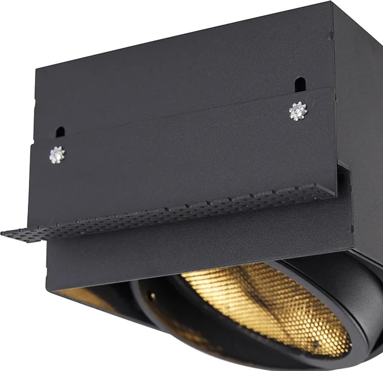 Wpuszczany reflektor czarny GU10 AR111 bez obramowania - Oneon Honey