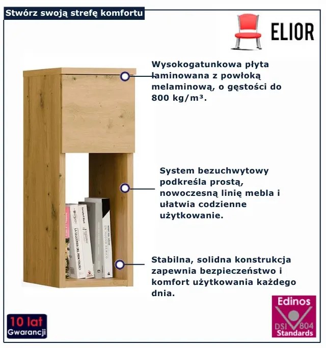 Szafka nocna z półką dąb artisan M5-E72