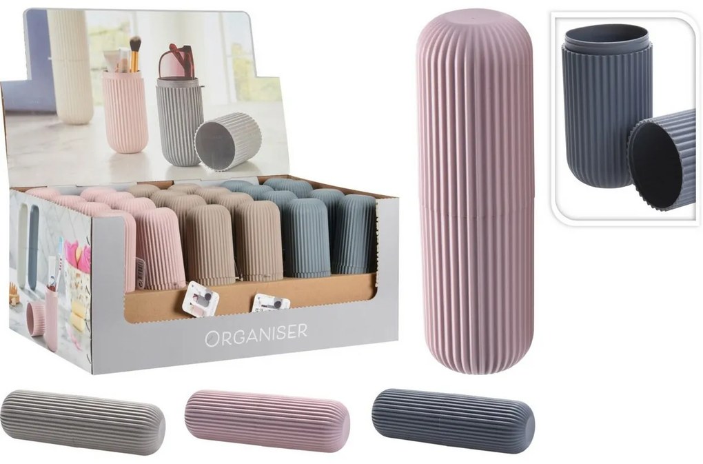 Organizer podróżny/etui Stripe różowy, 5 x 19 cm