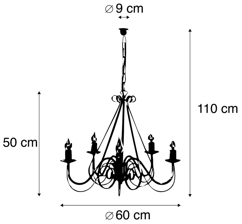 Inteligentna żyrandol biała 5-światłowa w tym Wifi B35 - Giuseppe