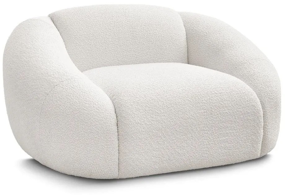Biały fotel z materiału bouclé Tina – Bobochic Paris