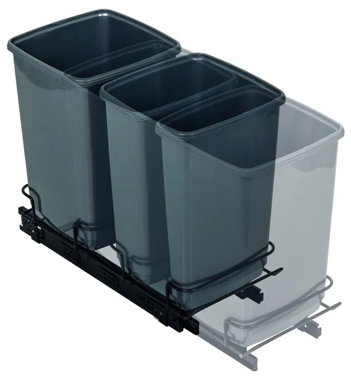 Zestaw 2 szarych koszy na śmieci Addis In-Cupboard Bin, 10 l