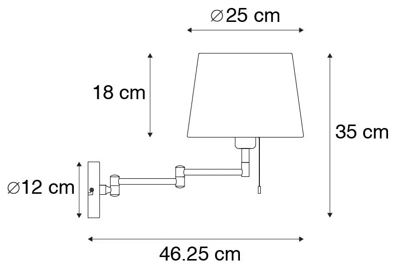 Inteligentna lampa ścienna brązowa z białym kloszem z WiFi A60 - Ladas Deluxe Nowoczesny Oswietlenie wewnetrzne