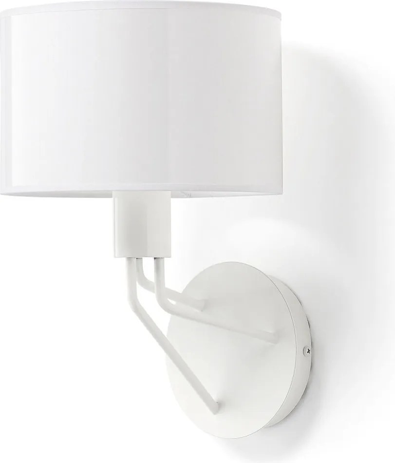 Kinkiet DIAGONAL styl nowoczesny - wys. 28,5 cm - E27 13W - klosz z tworzywa sztucznego ø22 cm - stalowo-bia?y - IP20 - wewn?trzne