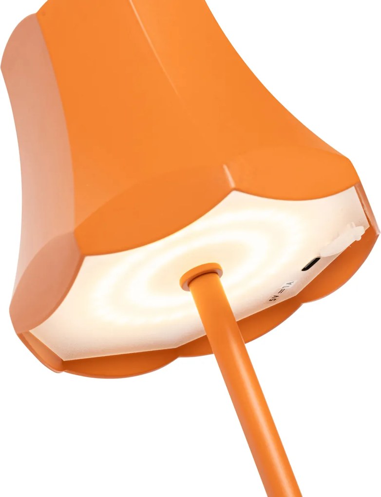 Retro Lampa Stołowa Pomarańczowa Akumulatorowa IP44 - Granny