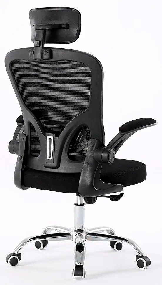 Ergonomiczny Fotel Czarny Biurowy Z Zagłówkiem Do Komputera C4-M35