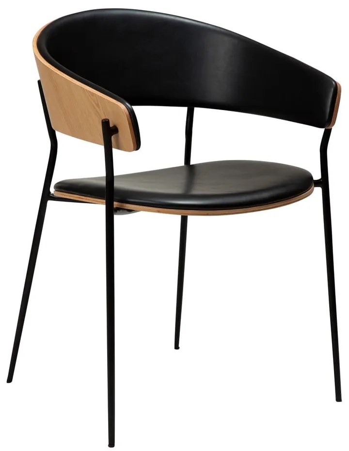 Czarny/w jasnym naturalnym kolorze fotel jadalniany z podłokietnikami Crib – DAN-FORM Denmark