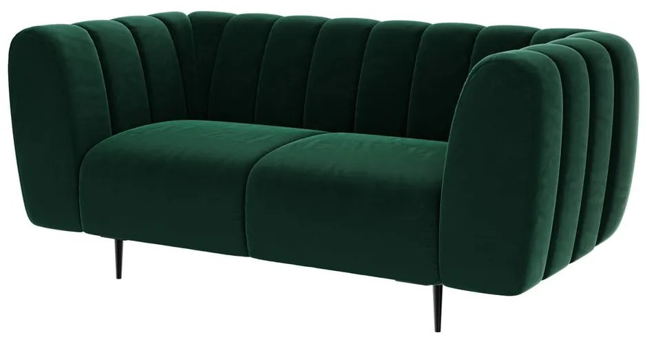 Ciemnozielona aksamitna sofa Ghado Shel, 170 cm