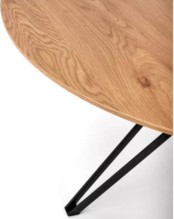 Okrągły stół Rufin 120 cm – elegancki i nowoczesny stół do jadalni z designerską stalową podstawą i blatem MDF
