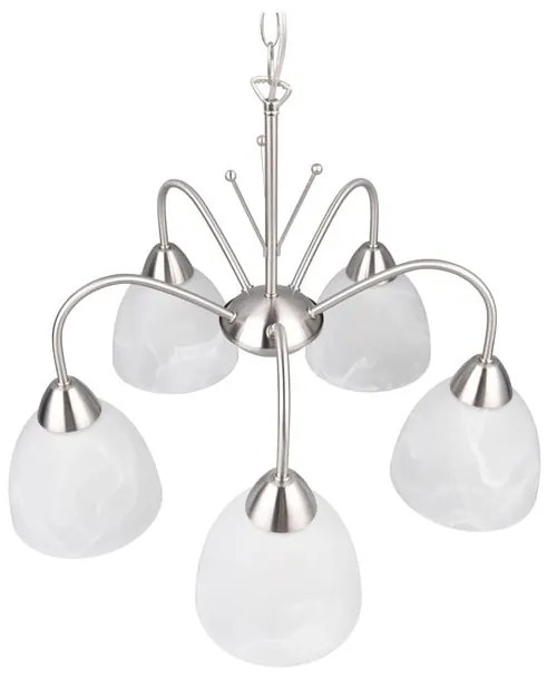 Lampa wisząca w biało-srebrnym kolorze ze szklanym kloszem ø 53 cm Dobby – Trio