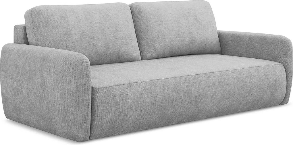 Kanapa 3-osobowa z funkcją spania - z tkaniny szenilowej - jasny szary - LILO