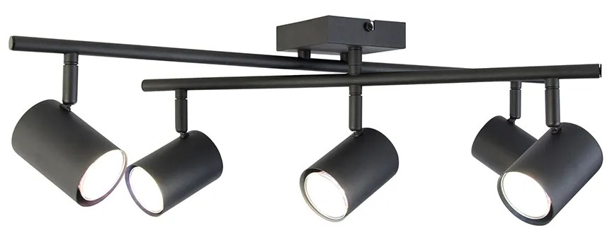 Inteligentny Plafon / Reflektorek / Spot / Spotow / Lampy sufitowe czarny kwadratowy z 5 żarówkami Wi-Fi GU10 - Jeana Nowoczesny Oswietlenie wewnetrzne