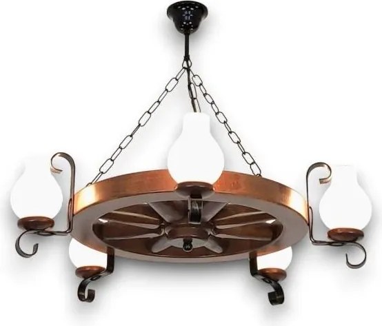 Brilagi - Żyrandol na łańcuchu ROATA 5xE14/40W/230V, średnica 70 cm, buk/orzech