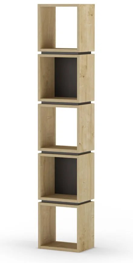 Czarny regał w dekorze dębu 32x167 cm Lofty – Marckeric