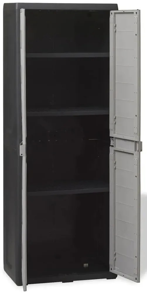 Szara szafa gospodarcza z 3 półkami czarny + szary R8-Z61