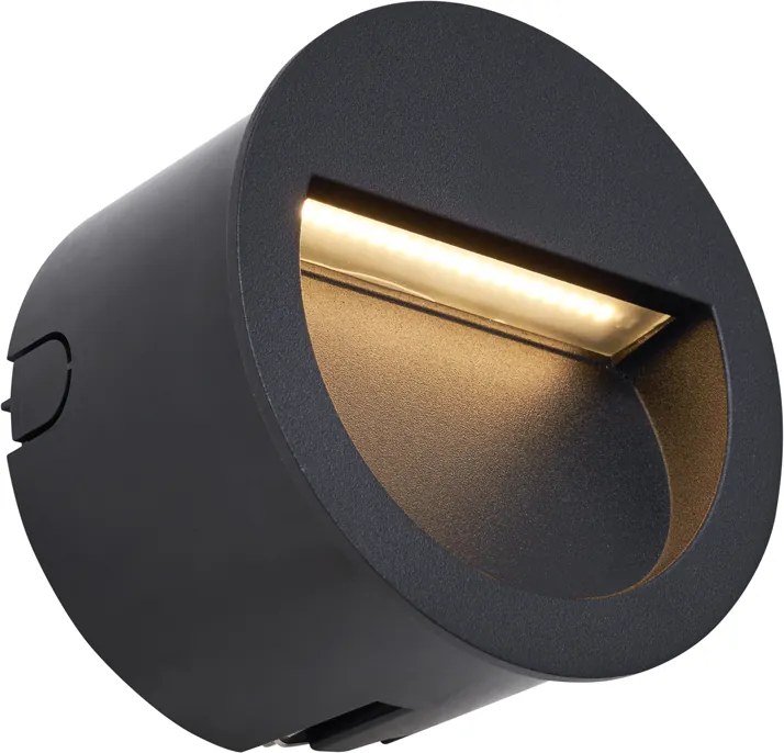 Zestaw 6 nowoczesnych lamp ściennych wpuszczanych czarnych z LED IP65 - Gem