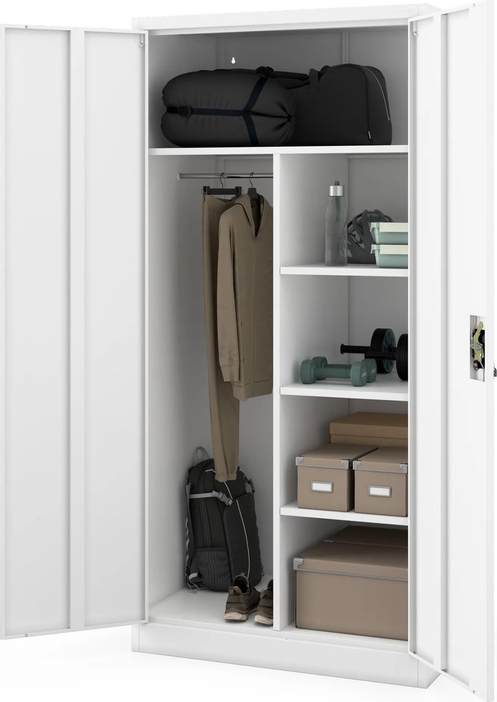 Szafa gospodarcza zamykana biała DAWID D600 900 x 1850 x 600 mm