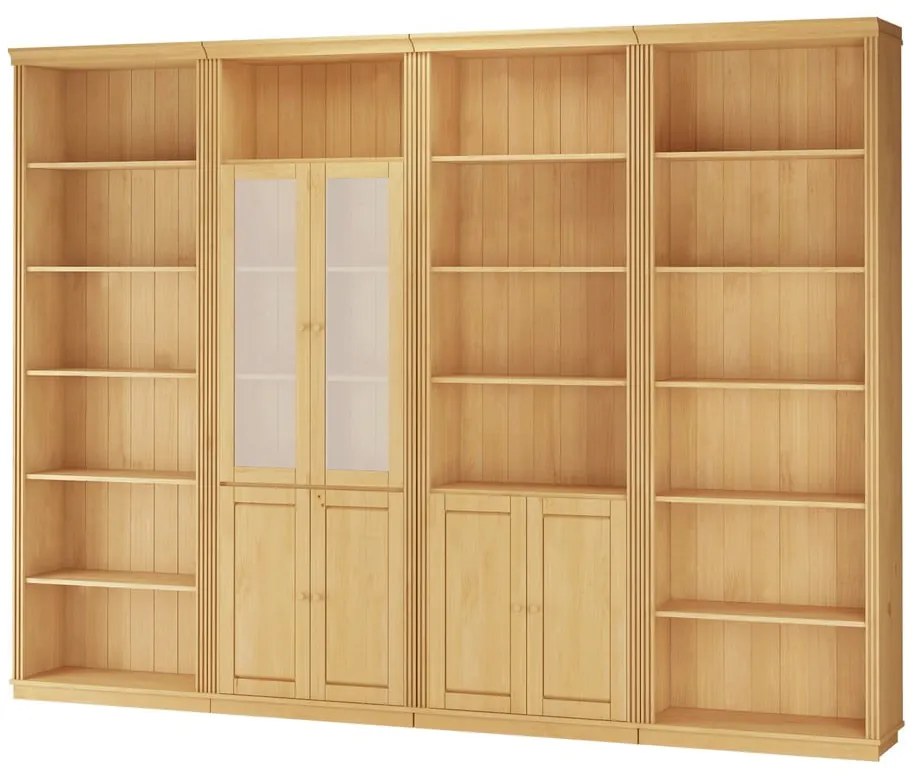 Regał z litego drewna sosnowego w naturalnym kolorze 370x223 cm Anita – Støraa