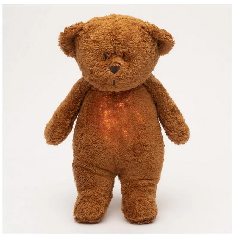 Moonie - Zabawka do przytulania z melodyjką i światełkiem miś 2.0 organic caramel