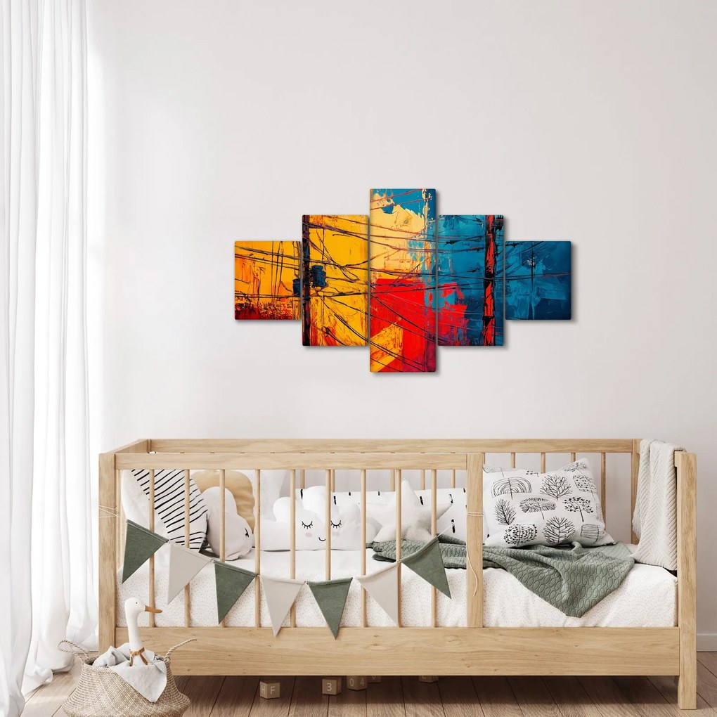 Obraz - Abstrakcyjne linie elektryczne (125x70 cm)