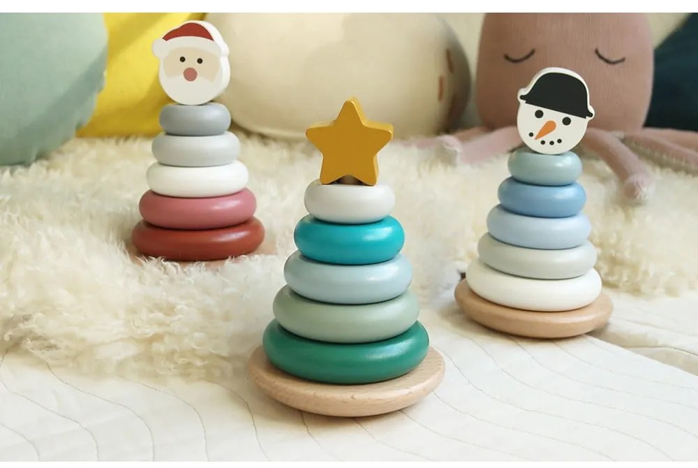 Drewniana wieża do układania Christmas Tree – Kindsgut