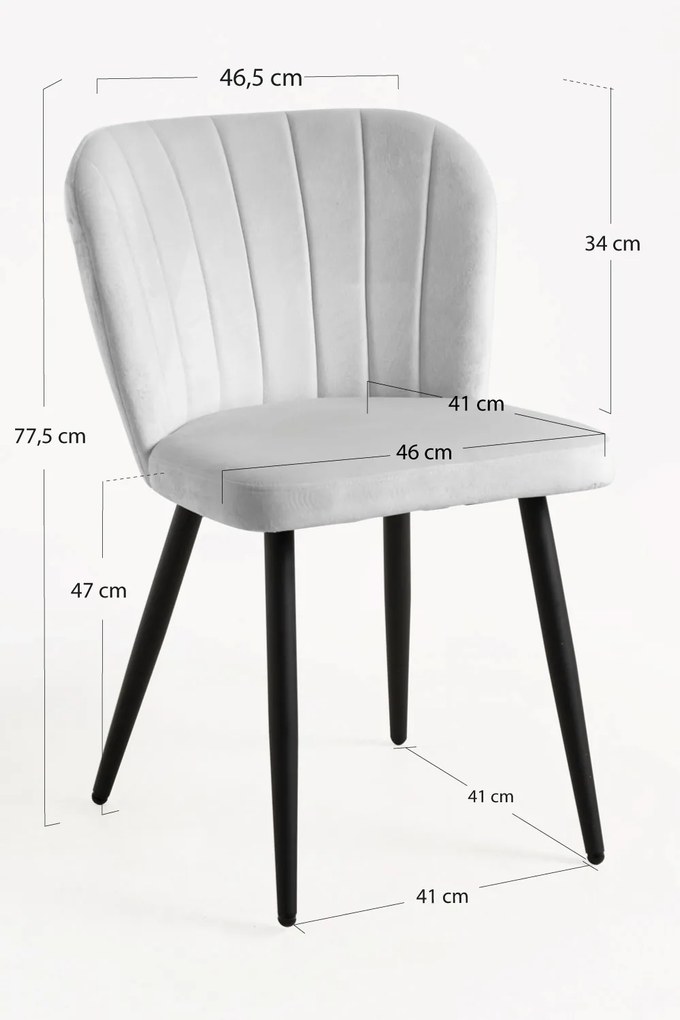 Zestaw 4 Krzese Luk Aksamitne