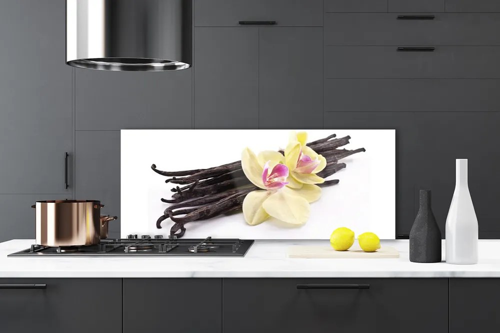 Panel Szklany do Kuchni Kwiatowy Ornament Ścienny