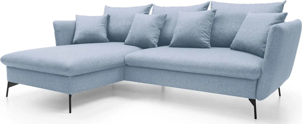 Niebieski narożnik nowoczesny z funkcją spania L5-B08