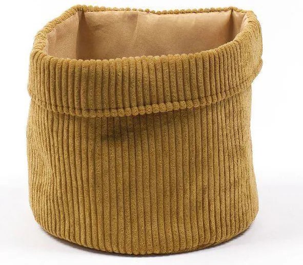 Koszyk dekoracyjny, sztruksowy, Ø 21 cm