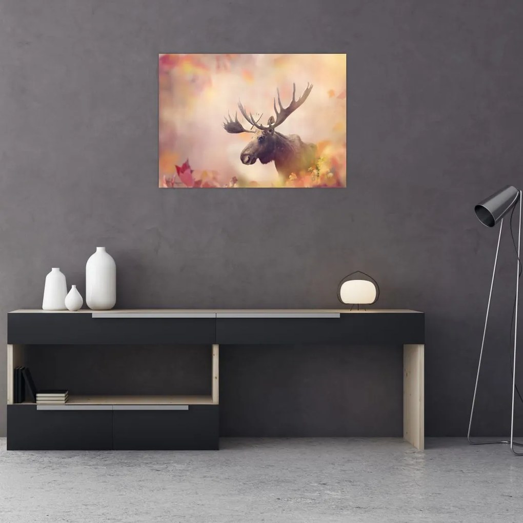 Obraz na szkle - Las w jesiennych liściach (70x50 cm)