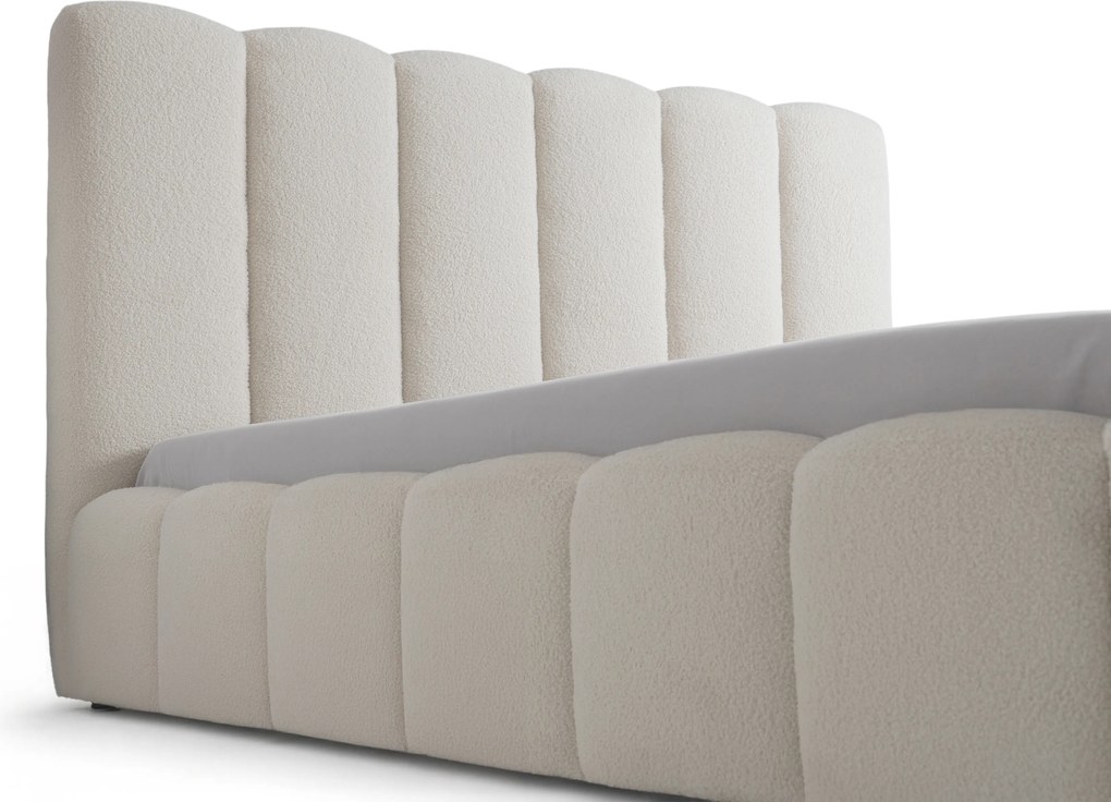 Łóżko tapicerowane Aura 160x200 z pojemnikiem - beżowa bukla Quelle 03