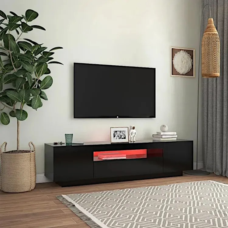 Szafka rtv w kolorze czarnym H9-G08