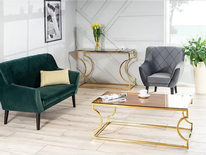 ŁAWA KENZO A SZKŁO DYMIONE BURSZTYNOWE/ZŁOTY 120X60 SIGNAL