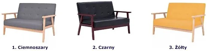 2-osobowa żółta sofa retro T4-H42
