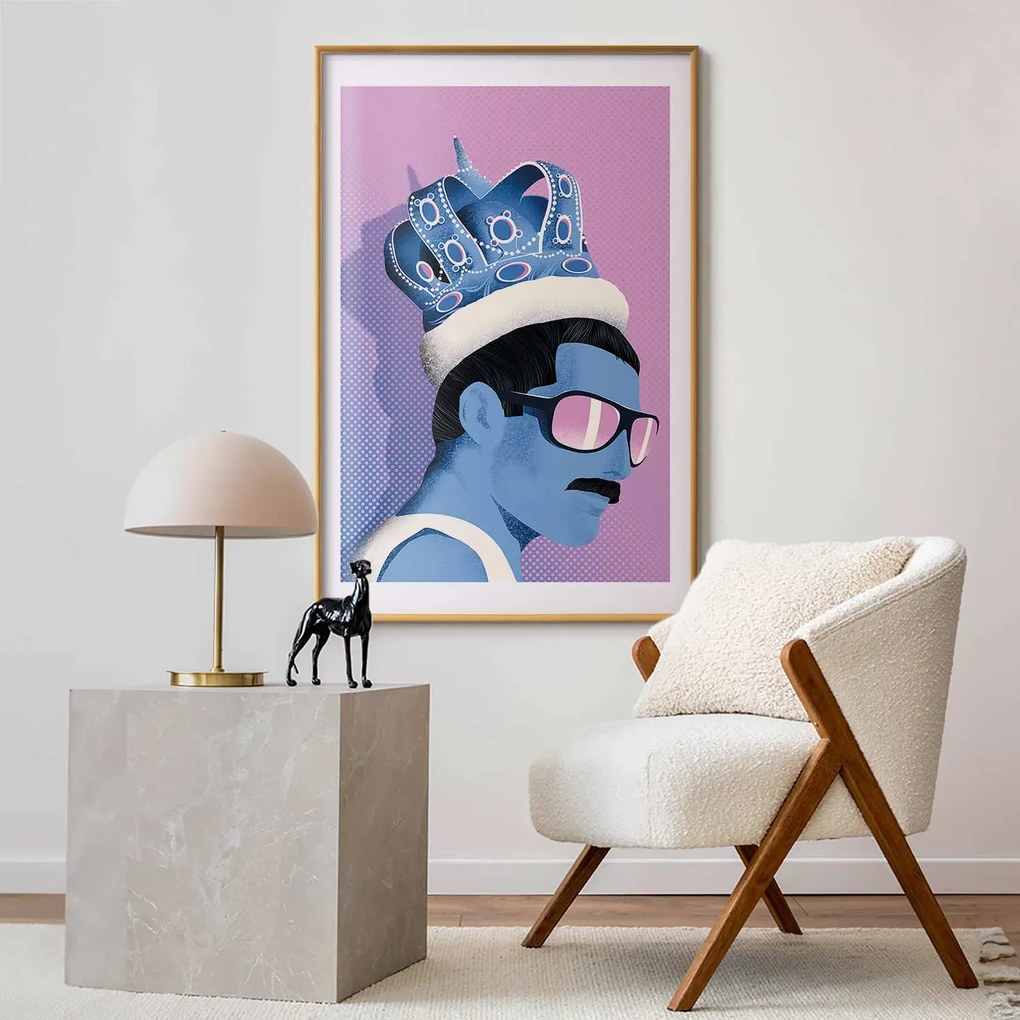 Plakat Freddie 40x60 cm z ramą złotą z marginesem ARTGEIST B