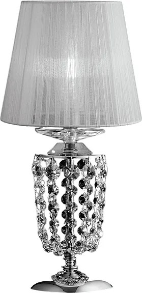 Lampa stołowa Mozart z żelaza i chromowanego mosiądzu z 1 kloszem H.40 Ø20 BL189-LT-CR