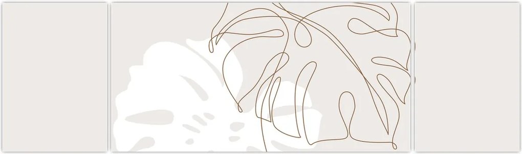 Obraz - Line art monstera N⁰2 (170x50 cm)
