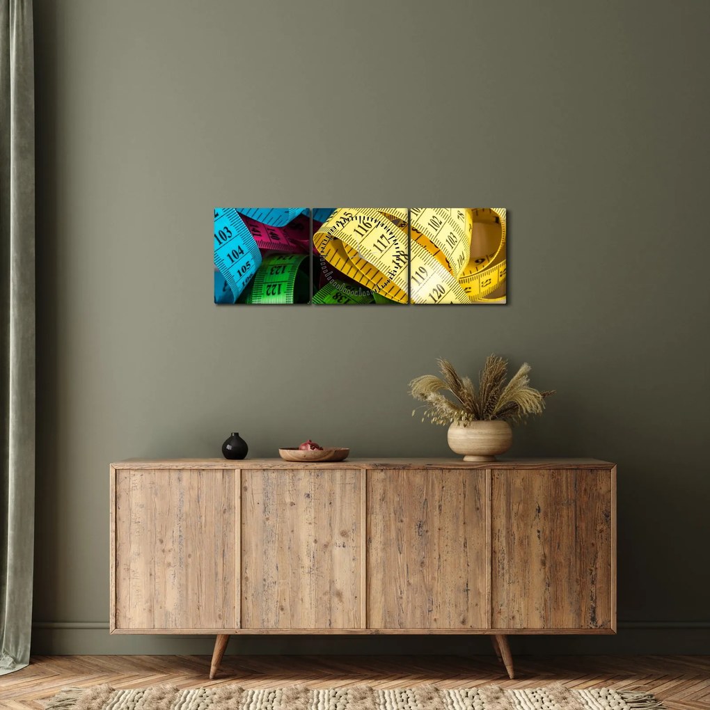 Obraz mierników koloru (z zegarem) (90x30 cm)