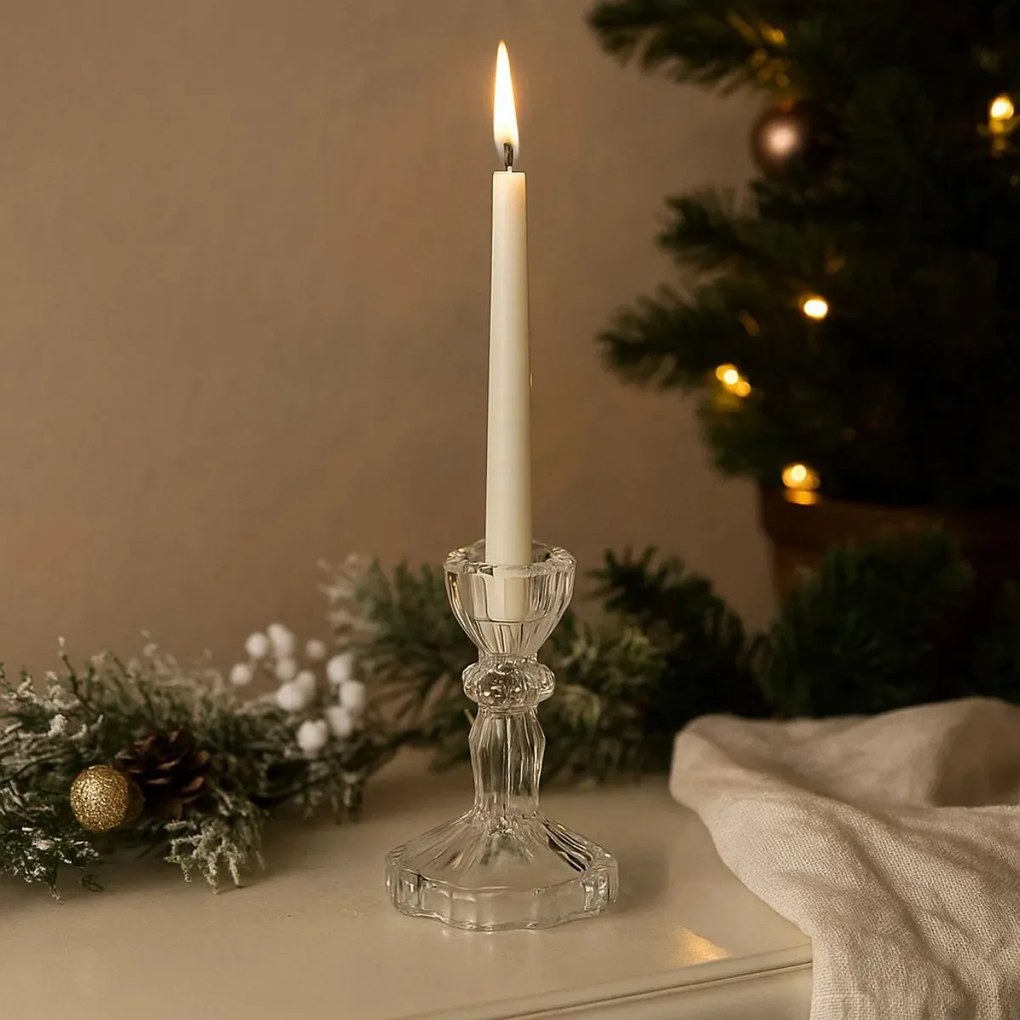 Świecznik szklany, kryształ,11 cm