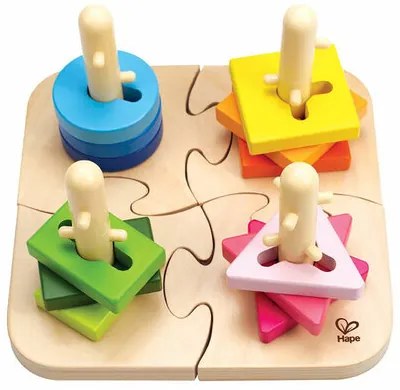 Hape Kreatywne drewniane puzzle, 19,7 x 11,6 x 19,7 cm