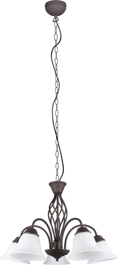 Ciemnobrązowa lampa wisząca ze szklanym kloszem ø 60 cm Rustica – Trio