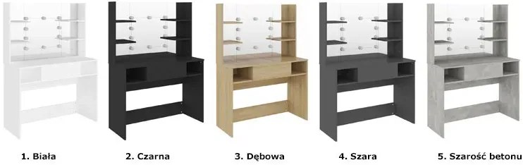 Czarna toaletka do makijażu z półkami - Zowros 3X